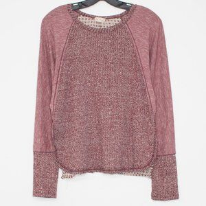 Hem & Thread Womens Top Long Sleeve Red Medium